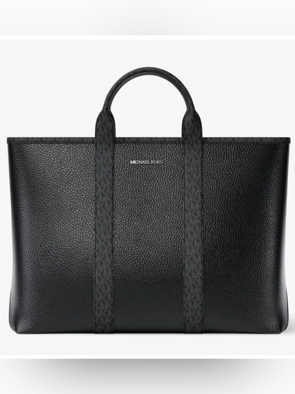 Michael Kors Cooper Medium Pebbled Leather and Signature Logo Tote Bag